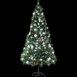 tectake Kunstkerstboom met groene metalen standaard , Groen