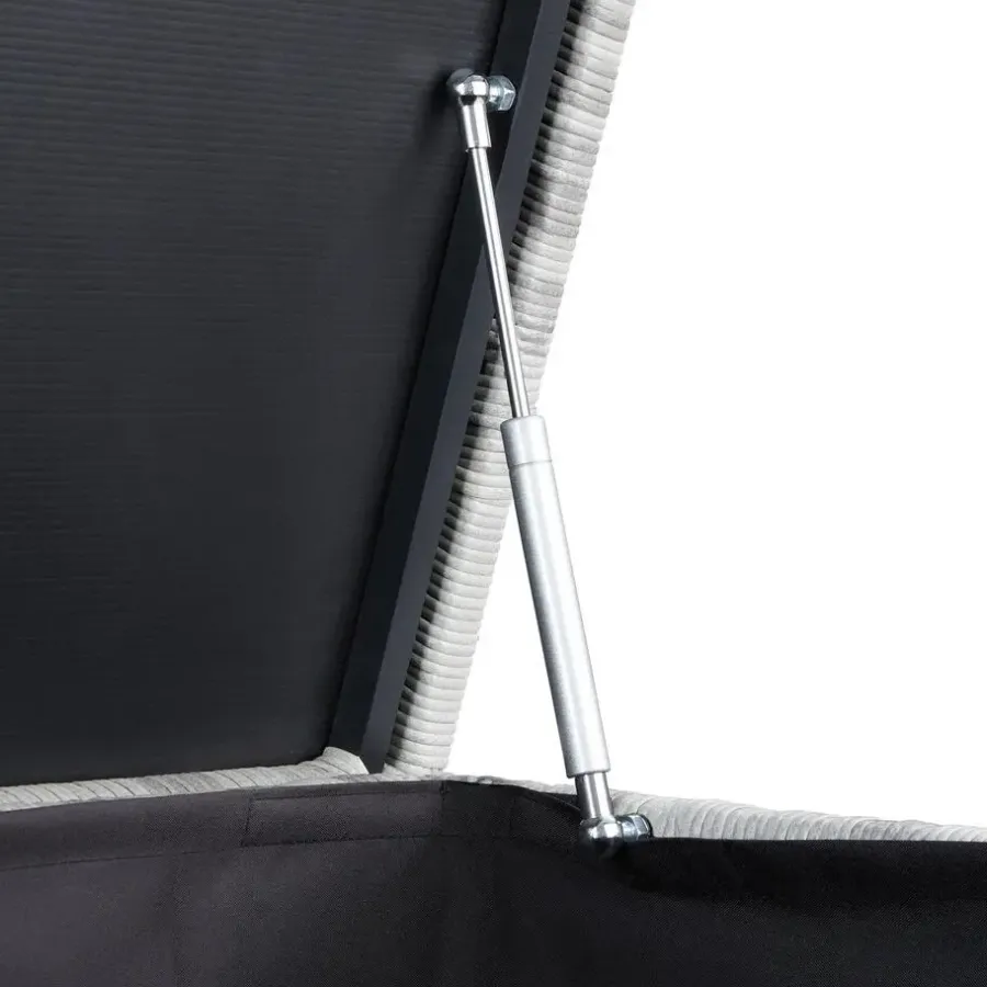 tectake Kussenbox Oslo met aluminium frame 145x82,5x79,5cm, Lichtgrijs