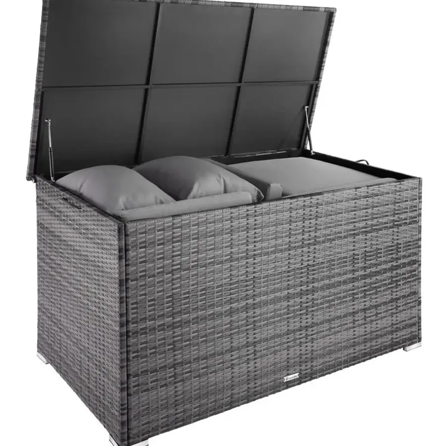 Kussenboxen-tectake Kussenbox Oslo met aluminium frame 145x82,5x79,5cm, Grijs