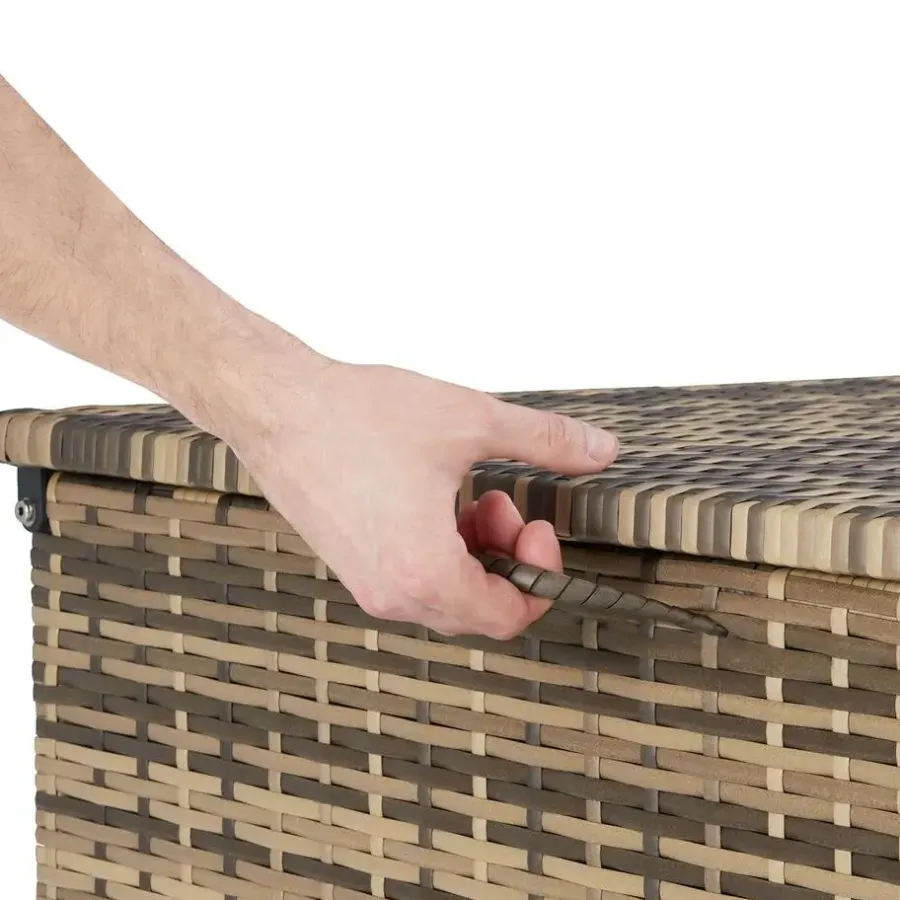 Kussenboxen-tectake Kussenbox Oslo met aluminium frame 145x82,5x79,5cm, Natuur