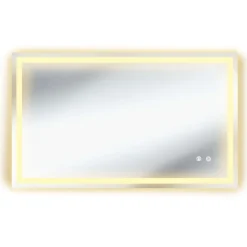tectake LED-badkamerspiegel Clara, dimbaar, met 3 lichtkleuren, Antraciet