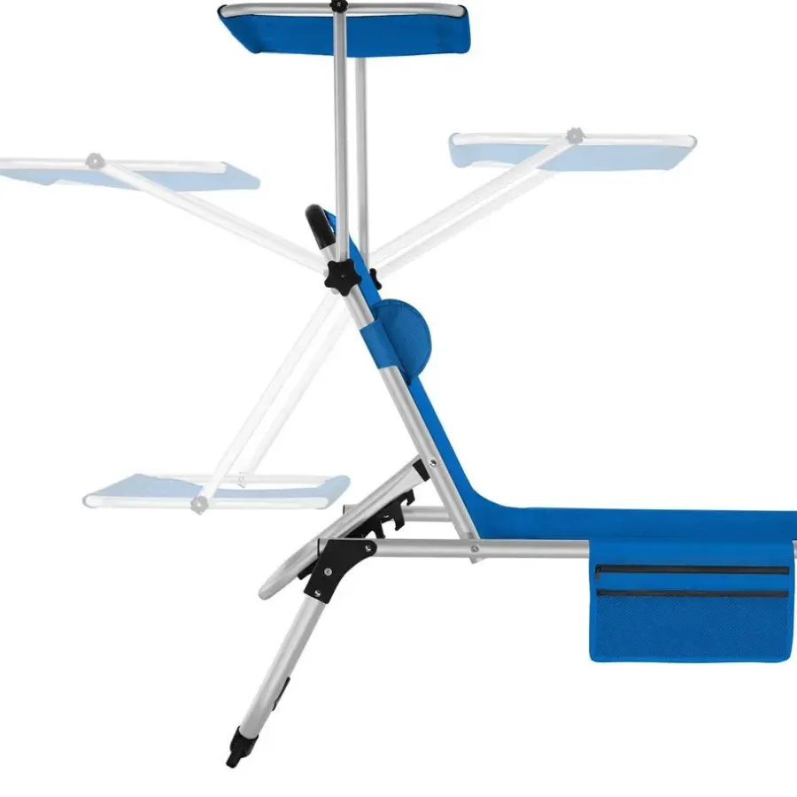 Ligbedden-tectake Ligbed Aurelie van aluminium, 6 niveaus, Blauw