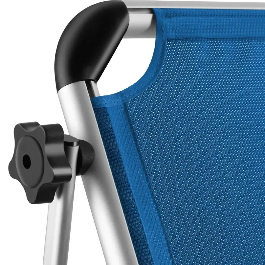 Ligbedden-tectake Ligbed Aurelie van aluminium, 6 niveaus, Blauw