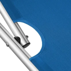 Ligbedden-tectake Ligbed Aurelie van aluminium, 6 niveaus, Blauw