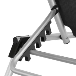 Ligbedden-tectake Ligbed Aurelie van aluminium, 6 standen, Zwart