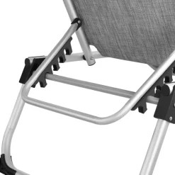 Ligbedden-tectake Ligbed Aurelie van aluminium, 6 niveaus, Grijsgevlekt