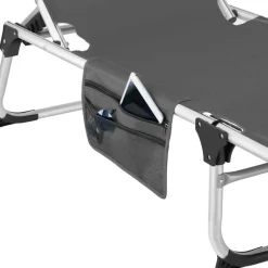 Ligbedden-tectake Ligbed Aurelie van aluminium, 6 niveaus, Grijs