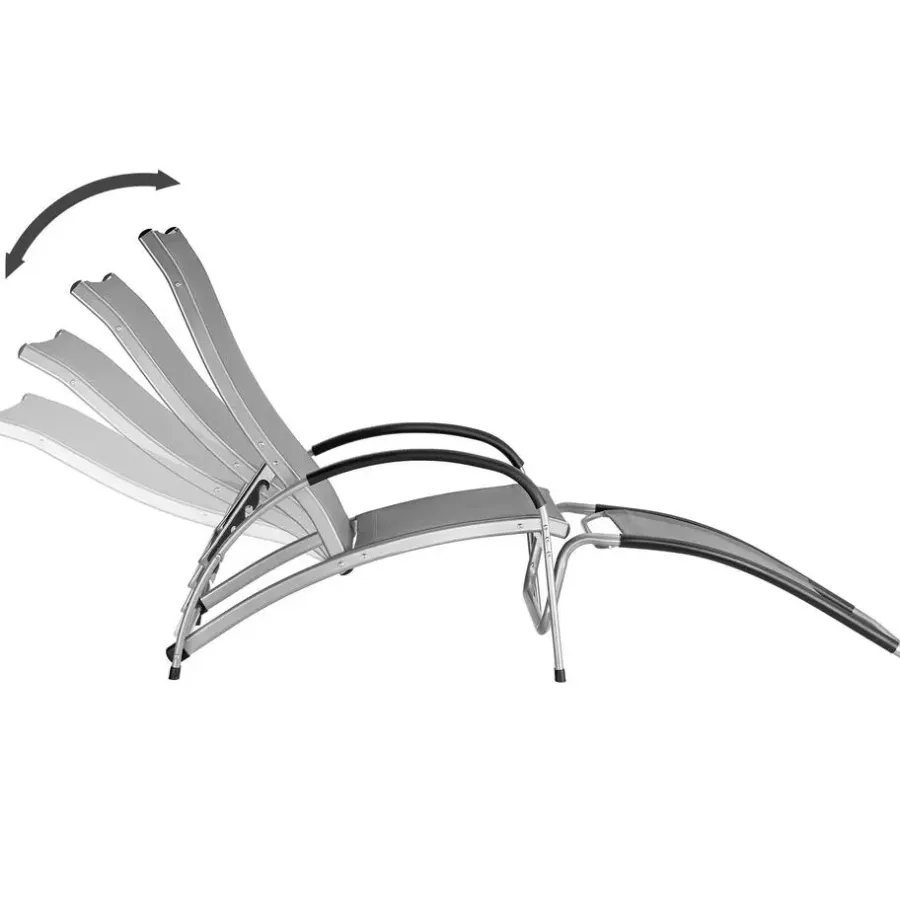 Ligbedden-tectake Ligbed Avignon, 2in1 functie, verstelbare rugleuning, Antraciet