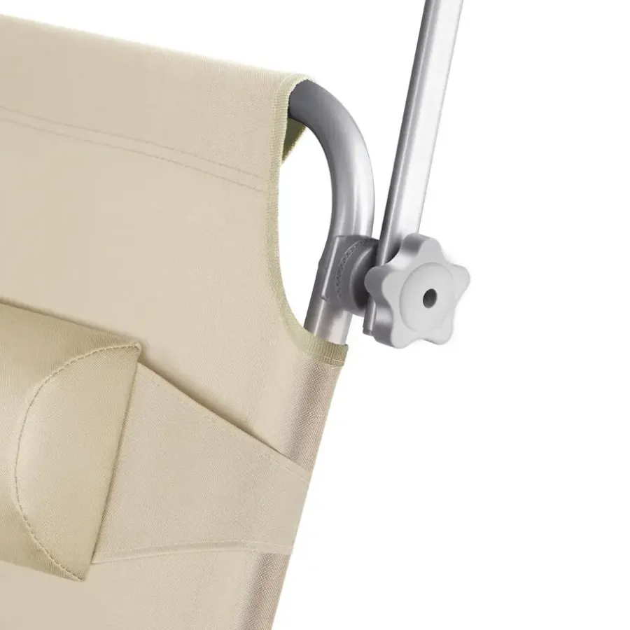 Ligbedden-tectake Ligbed Chloé 4-niveaus, hoofdkussen en tas, Beige