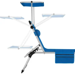Ligbedden-tectake Ligbed Lorella gestoffeerd, inklapbaar, Blauw