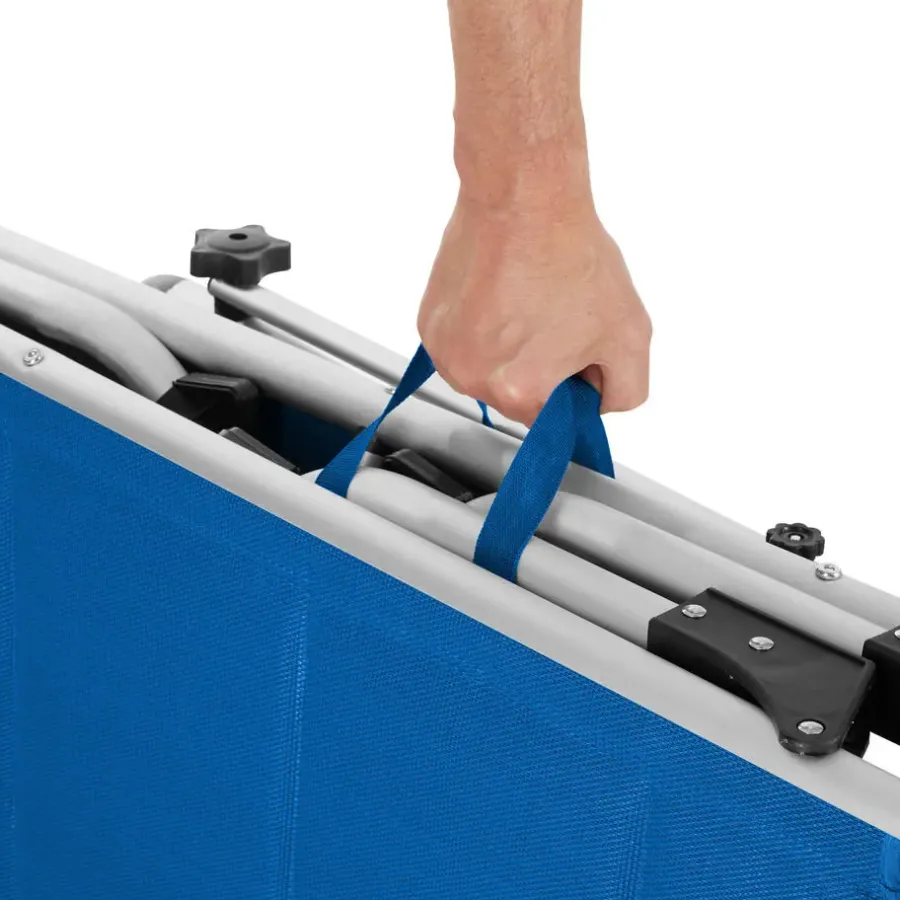 Ligbedden-tectake Ligbed Lorella gestoffeerd, inklapbaar, Blauw