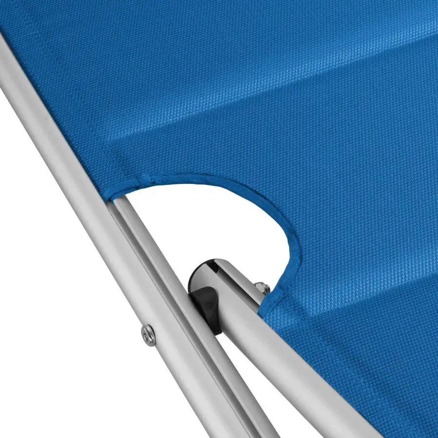 Ligbedden-tectake Ligbed Lorella gestoffeerd, inklapbaar, Blauw