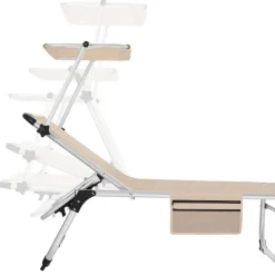 Ligbedden-tectake Ligbed Lorella gestoffeerd, inklapbaar, Beige