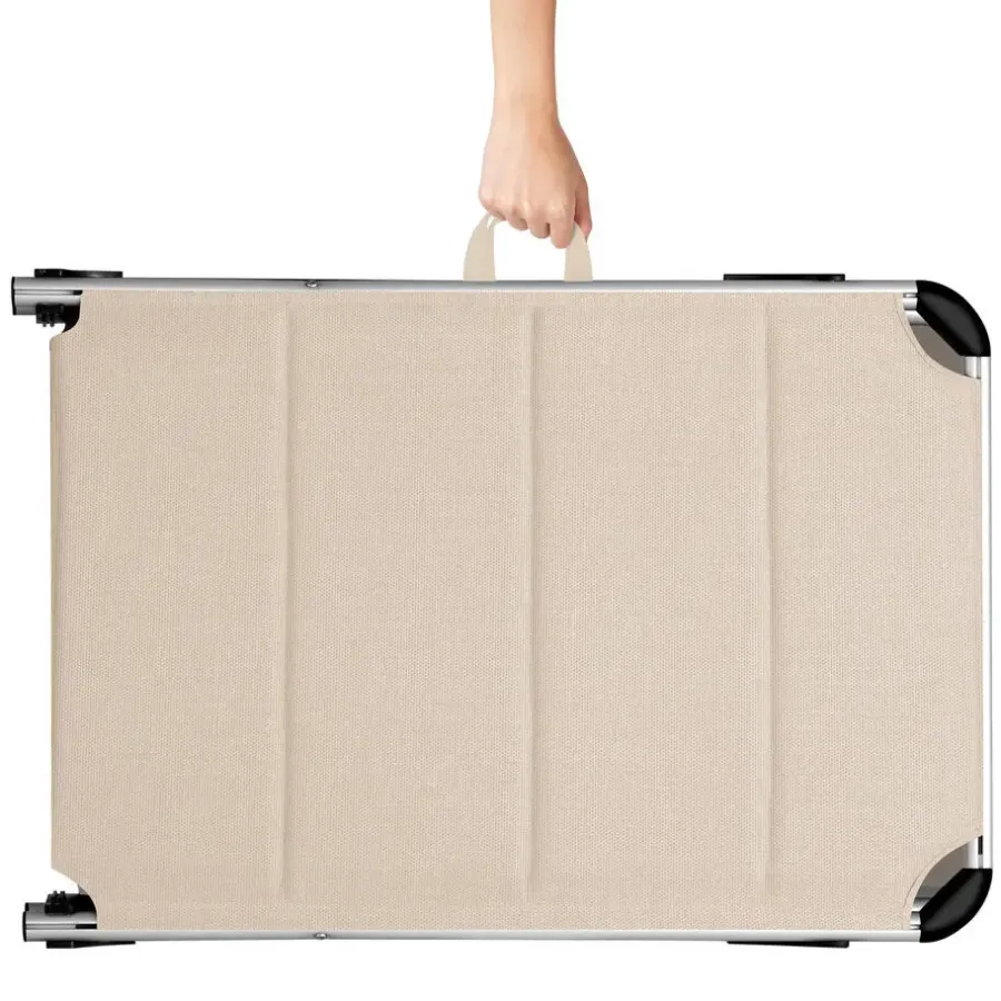 Ligbedden-tectake Ligbed Lorella gestoffeerd, inklapbaar, Beige