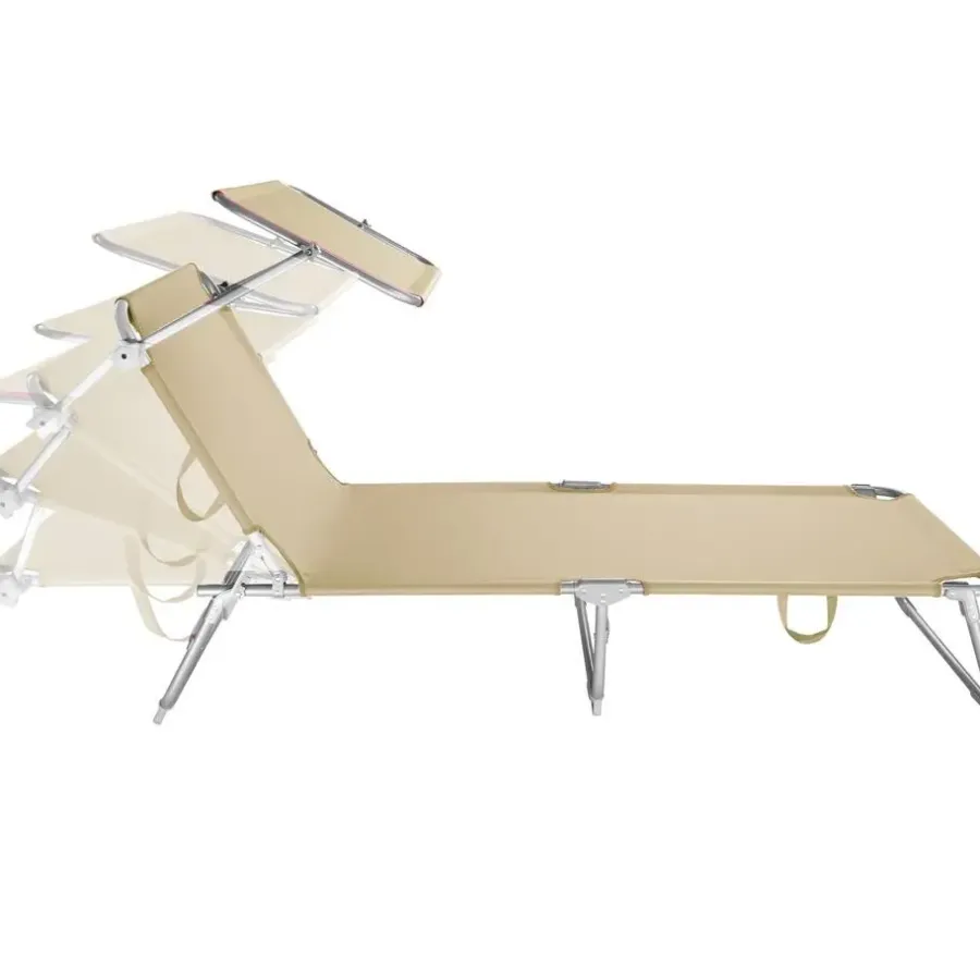 Ligbedden-tectake Ligbed met 4 standen, Beige