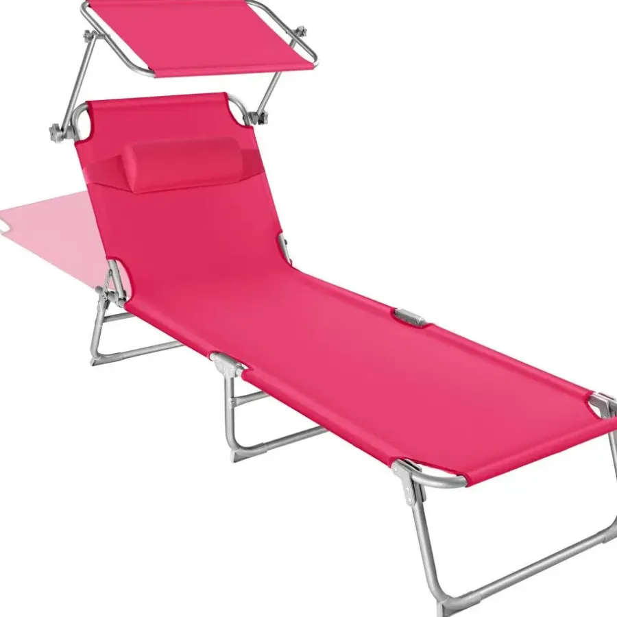 tectake Ligbed 4-niveaus met hoofdkussen, Pink