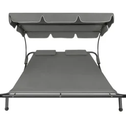tectake Ligbed voor 2 personen, Zwart / Grijs