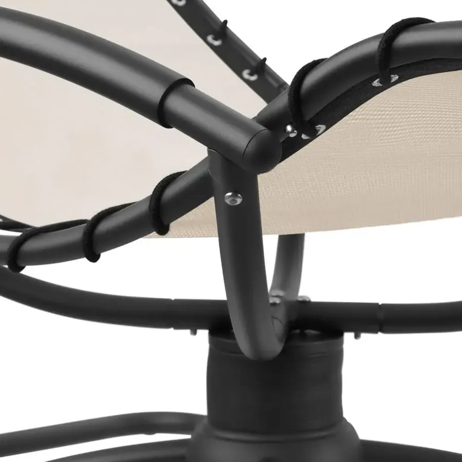 Ligbedden-tectake Ligstoel Toulon, ergonomisch, schommelfunctie, Beige