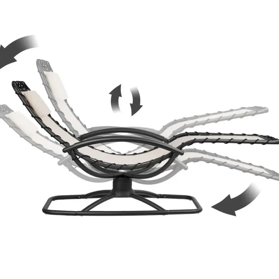 Ligbedden-tectake Ligstoel Toulon, ergonomisch, schommelfunctie, Beige