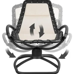 Ligbedden-tectake Ligstoel Toulon, ergonomisch, schommelfunctie, Beige