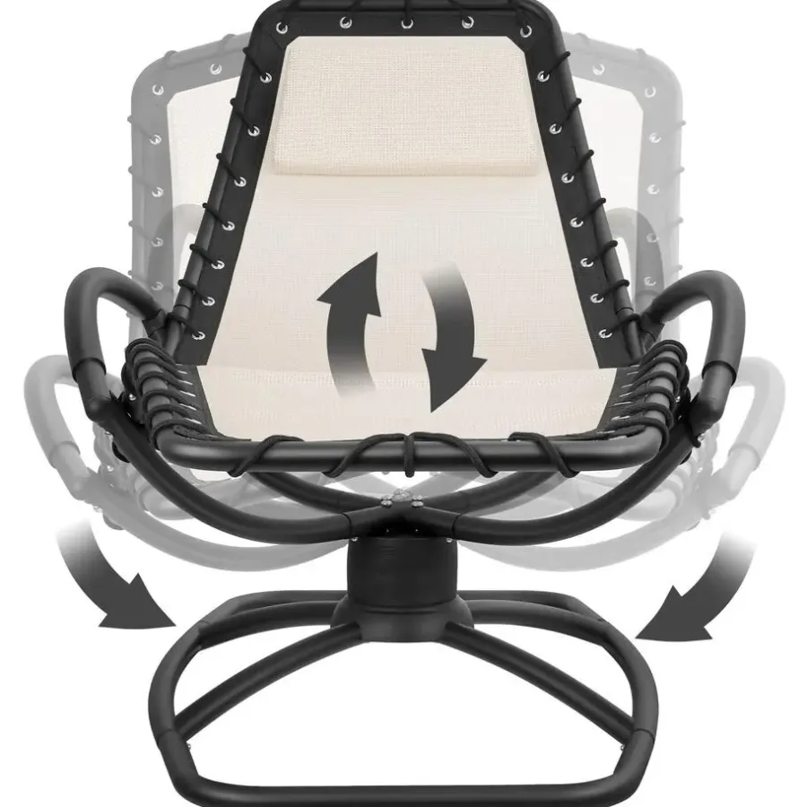 Ligbedden-tectake Ligstoel Toulon, ergonomisch, schommelfunctie, Beige