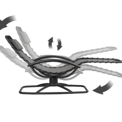 tectake Ligstoel Toulon, ergonomisch, schommelfunctie, Grijs