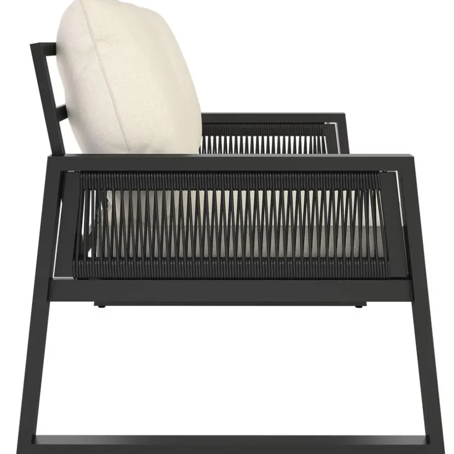 tectake Loungeset Captive in touwontwerp, Antraciet