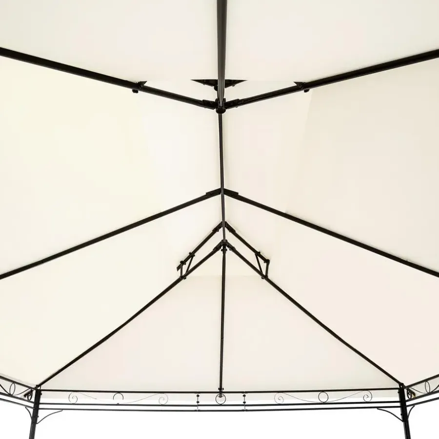 tectake Luxe tuinpaviljoen Emine 4x3m met 6 zijdelen, Crème