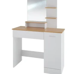 Kaptafels-tectake Makeup-tafel Zoe , Wit/beuken