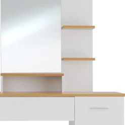 Kaptafels-tectake Makeup-tafel Zoe , Wit/beuken