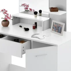 Kaptafels-tectake Makeup-tafel Zoe , Wit
