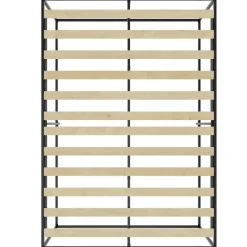 2-Persoons Bedden-tectake Metalen bedframe Kyoto met lattenbodem, 250 kg, 140 x 200 cm, Zwart