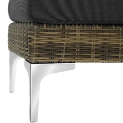 Loungeset Elementen-tectake Modulaire wickerset Villanova hoek rechts met aluminium frame