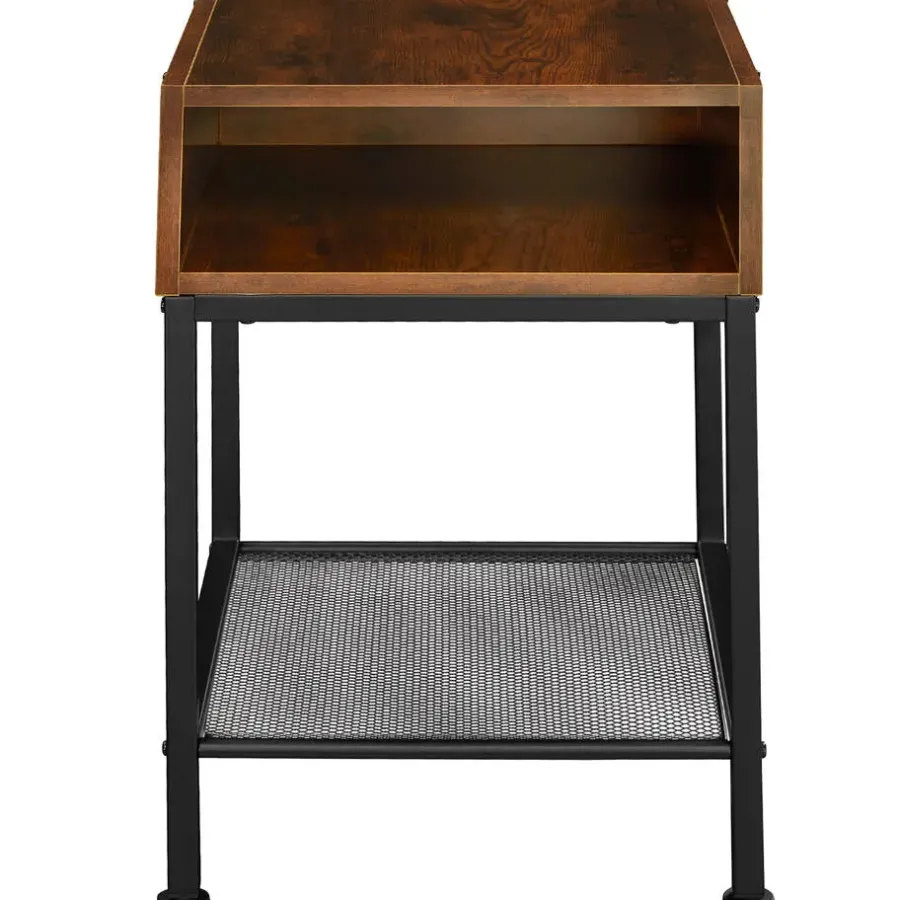Nachtkastjes|Nachtkastjes-tectake Nachtkastje Harlow 40,5x40,5x52,5cm, Industrieel Hout Donker, Rustiek
