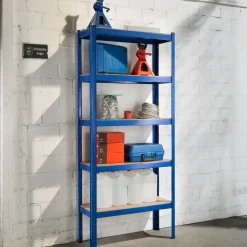 Stellingkasten-tectake Opslagrek 5 niveaus, Blauw