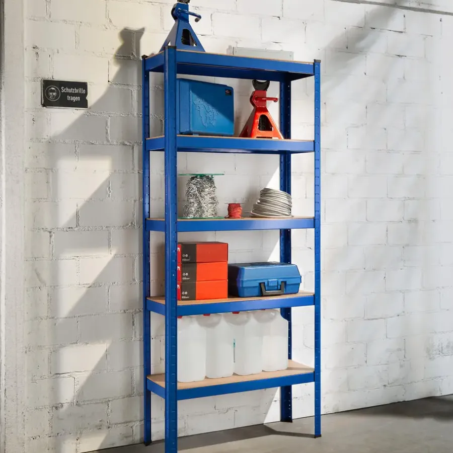 Stellingkasten-tectake Opslagrek 5 niveaus, Blauw