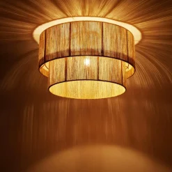 Hanglampen-tectake Plafondlamp Boho - Jute Hanglamp 40W voor Woonkamer/Slaapkamer