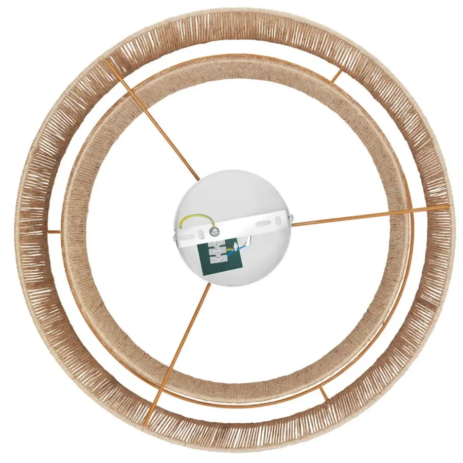 Hanglampen-tectake Plafondlamp Boho - Jute Hanglamp 40W voor Woonkamer/Slaapkamer
