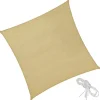 Schaduwdoeken-tectake Polyethyleen zonnezeil vierkant beige, Beige