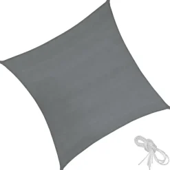 Schaduwdoeken-tectake Polyethyleen zonneluifel vierkant grijs, Grijs