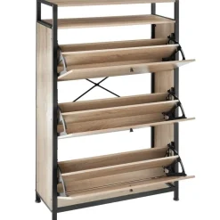 Schoenenkasten-tectake Schoenenkast, Industrieel Licht Hout, Eiken Sonoma