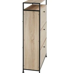 Schoenenkasten-tectake Schoenenkast, Industrieel Licht Hout, Eiken Sonoma