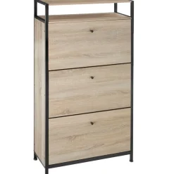 Schoenenkasten-tectake Schoenenkast, Industrieel Licht Hout, Eiken Sonoma