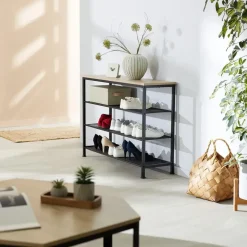 Kledingopbergers-tectake Schoenenrek Portsmouth 100x30,5x72,5cm
