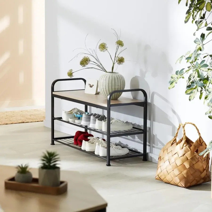 Kledingopbergers-tectake Schoenenrek Southampton 91x36x55cm