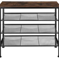 Kledingopbergers-tectake Schoenenrek Wolverhampton 75,5x30,5x69,5cm