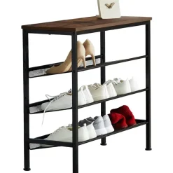 Kledingopbergers-tectake Schoenenrek Wolverhampton 75,5x30,5x69,5cm