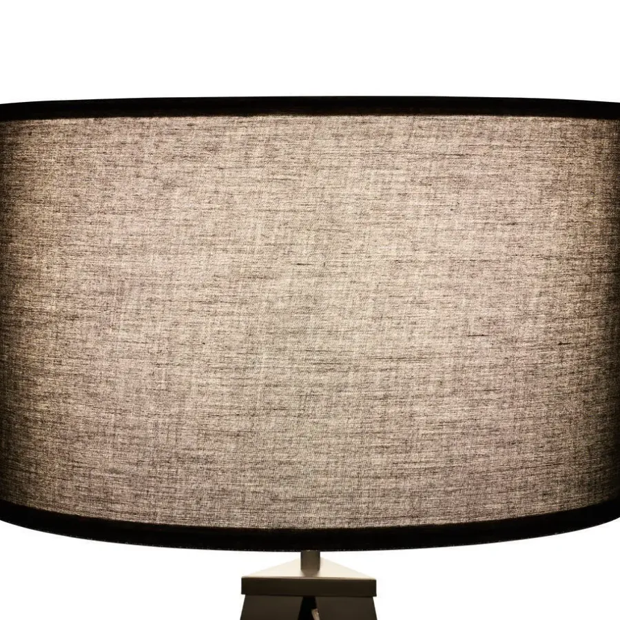Staande Lampen-tectake Staande lamp Lunaris, textielkap, driepootsframe, Zwart