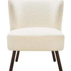 tectake Teddy-fauteuil Robina 2 offwhite W2, Bouclé Gebroken Wit