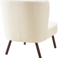 tectake Teddy-fauteuil Robina 2 offwhite W2, Bouclé Gebroken Wit